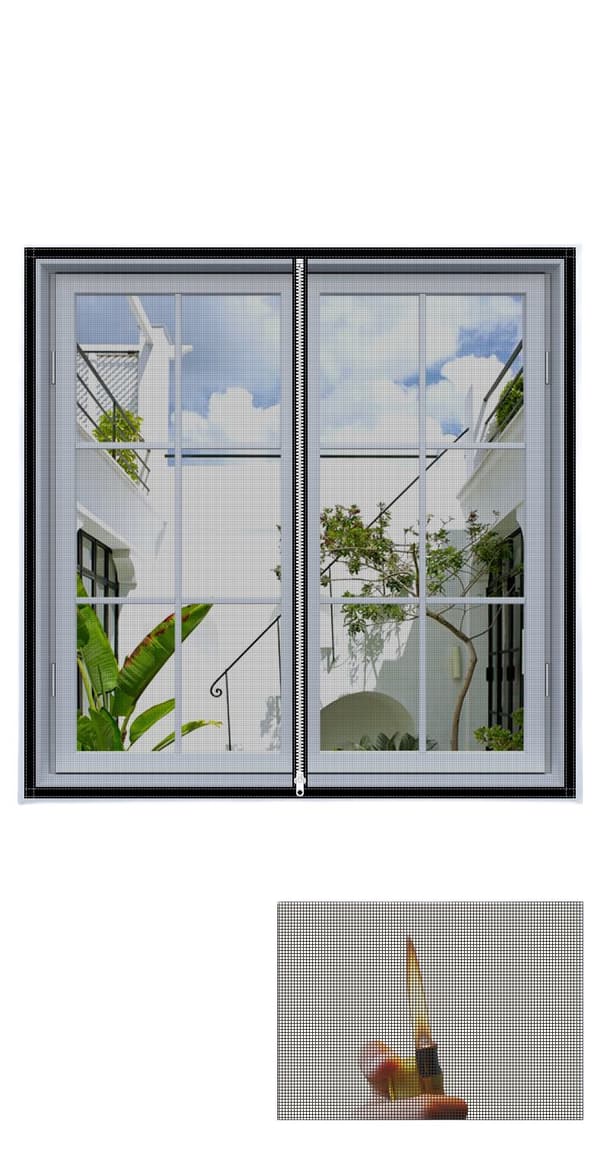 INF Window Curtain Fly Hyttysverkko Vetoketjun sulkuverkko