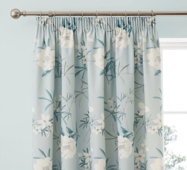 Drömmar - draperier - EVVDE90720LZD - Design - Eve - Ett par veckade gardiner med knytband - 229 x 183 cm (B x H) - Ankblå