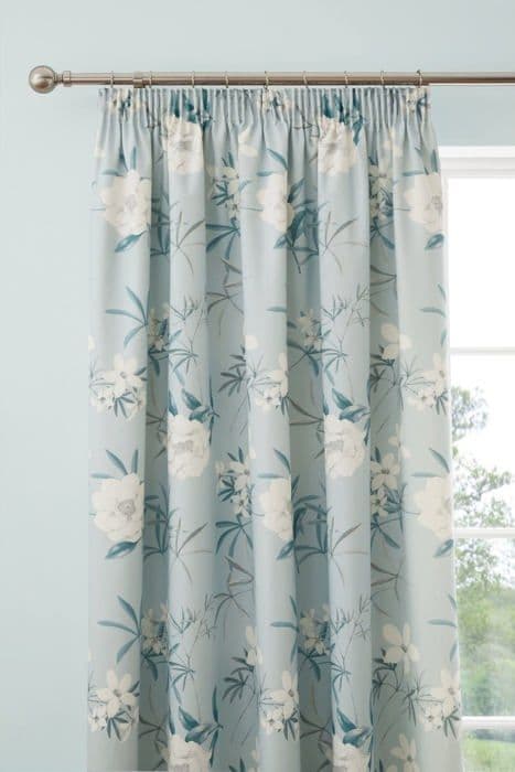 Drömmar - draperier - EVVDE90720LZD - Design - Eve - Ett par veckade gardiner med knytband - 229 x 183 cm (B x H) - Ankblå