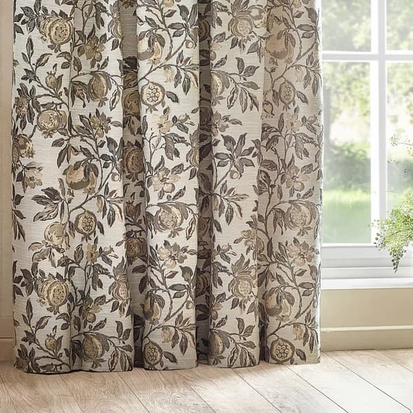 Wylder Jacquard Pomegranate Floral Pencil Pleat Curtains