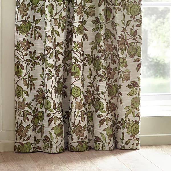 Wylder Jacquard Pomegranate Floral Pencil Pleat Curtains