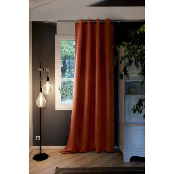 Mörkläggning och termisk fleece-fodrad gardin "Inuit" - Inuit Terracotta - Mörkläggningspanel + Fleece 140 x 280 cm