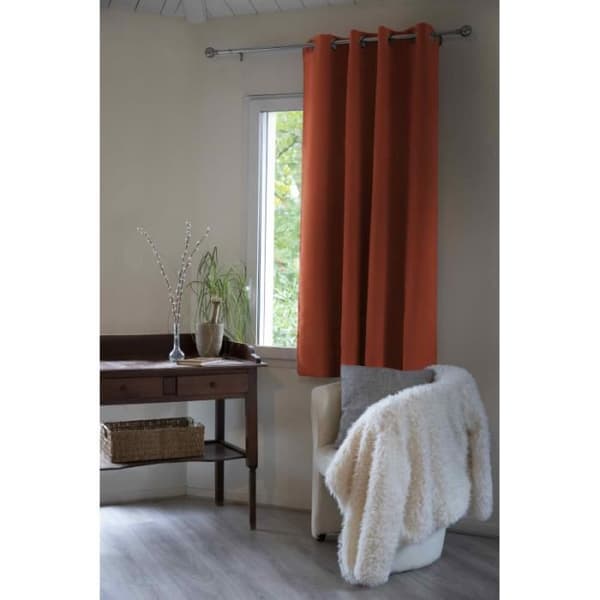 Mörkläggning och termisk fleece-fodrad gardin "Inuit" - Inuit Terracotta - Mörkläggningspanel + Fleece 140 x 180 cm