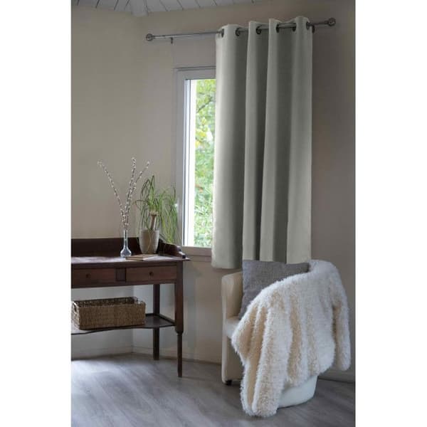 Inuit termiskt och mörkläggande gardin med polarfleece - L'EFFET PAPILLON - Ljusgrå - 140x180 cm