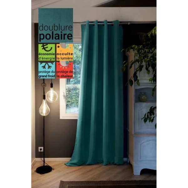 Mörkläggnings- och termisk fleece-fodrad gardin - FJÄRILEFFEKTEN - Inuit Anka - Rektangulär - Vanlig - Öljetar