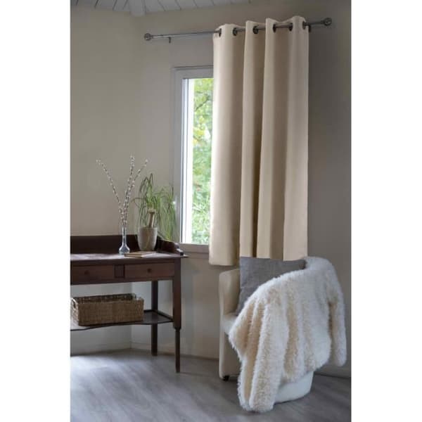 Täckande och termiskt foder med polar - L'EFFET PAPILLON - Inuit Pampa - Beige - Öglor - Enfärgad