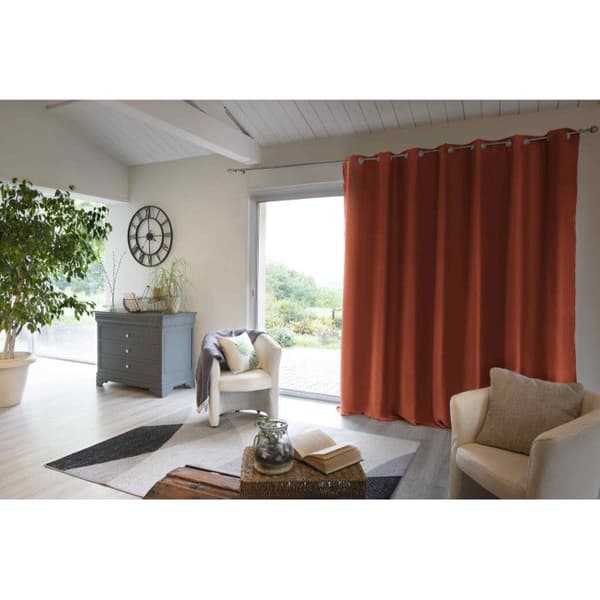 Inuitt polar fodrad mörkläggningsgardin - L'EFFET PAPILLON - Terracotta - 180x260 cm - Öljettar