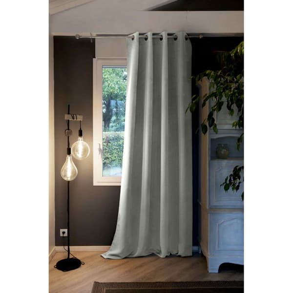 Mörkläggning och termisk fleece-fodrad gardin "Inuit" - Inuit Ljusgrå - Mörkläggningspanel + Fleece 140 x 260 cm