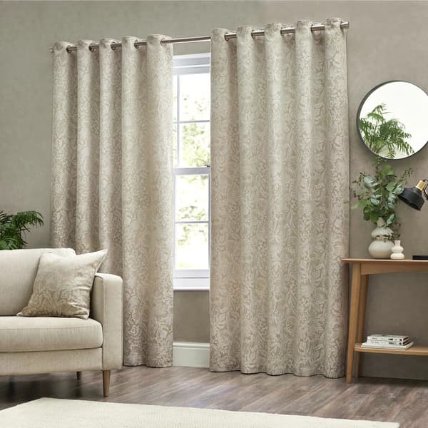 Wylder Bali Jacquard Botanical Eyelet Curtains
