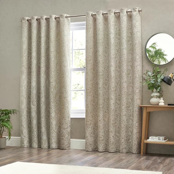 Wylder Bali Jacquard Botanical Eyelet Curtains