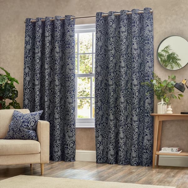 Wylder Bali Jacquard Botanical Eyelet Curtains