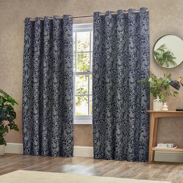 Wylder Bali Jacquard Botanical Eyelet Curtains