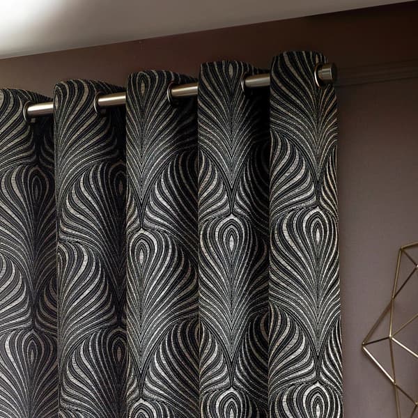 Paoletti Gatsby Jacquard Eyelet Curtains