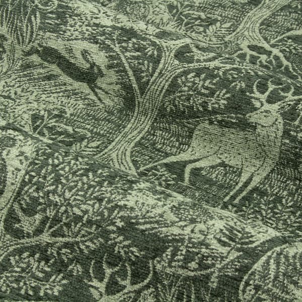 Furn Winter Woods Chenille Animals Eyelet Curtains