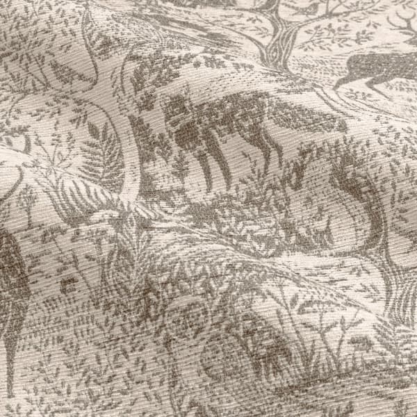 Furn Winter Woods Chenille Animals Eyelet Curtains