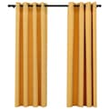 Pikkukuva 2 / 4: Pellavamaiset pimennysverhot renkailla 2kpl keltainen 140x175cm