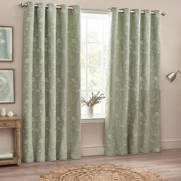 Wylder Nature Sophia Jacquard Floral Eyelet Curtains