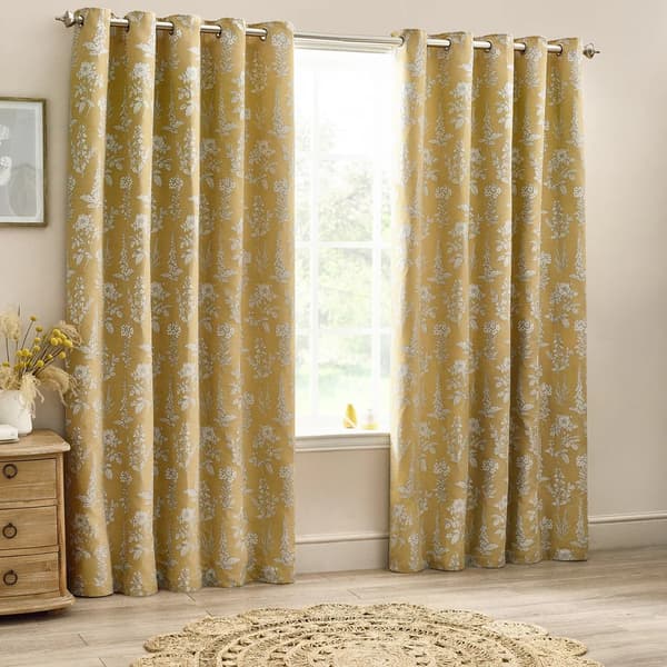 Wylder Nature Sophia Jacquard Floral Eyelet Curtains