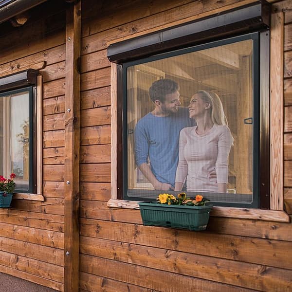XMTECH 100x120cm myggnät för fönster - myggnät för ramfönster myggnätsnät - antracit, 2 st