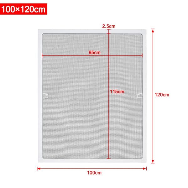 XMTECH 100x120cm myggnät för fönster - myggnät för ramfönster myggnätsnät - vit, 3 st
