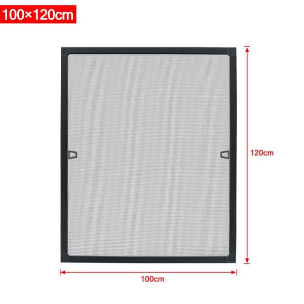 XMTECH 100x120cm myggnät för fönster - myggnät för ramfönster myggnätsnät - antracit, 4 delar
