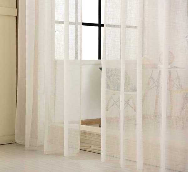Rootz Set med 2 genomskinliga gardiner - Skira gardiner - Voile draperier - Linne-look Tyg - Lätt filtrering - Enkelt underhåll - Maskintvättbar - 140