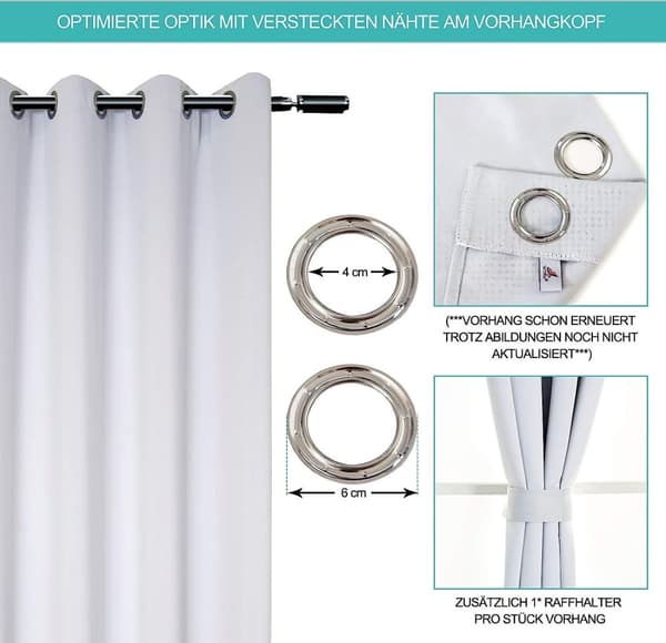 Rootz Premium mörkläggningsgardiner - Sekretessgardiner - Energibesparande paneler - Ljusblockerande, ljudreducerande, värmeisolerade - 168 cm x 229 c