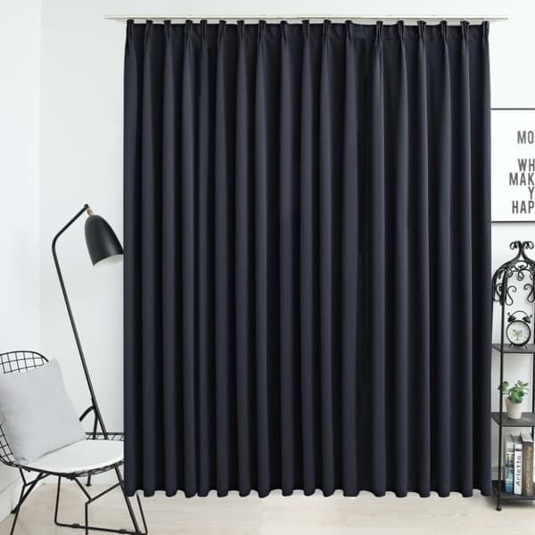 vidaXL Mörkläggningsgardin med krokar svart 290x245 cm -  Gardiner & draperier