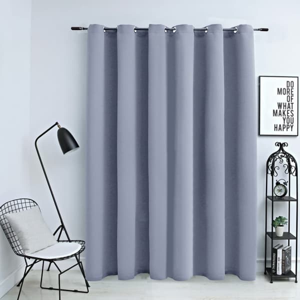 vidaXL mørklægningsgardin med metalringe 290 x 245 cm grå -  Gardiner