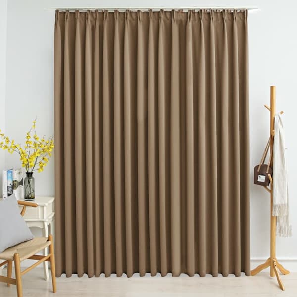 vidaXL mørklægningsgardin med kroge 290 x 245 cm gråbrun -  Gardiner