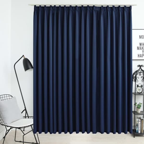 vidaXL mørklægningsgardin med kroge 290 x 245 cm blå -  Gardiner