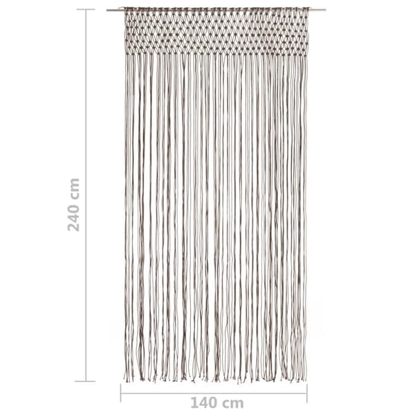 vidaXL macramégardin 140x240 cm bomuld gråbrun -  Gardiner
