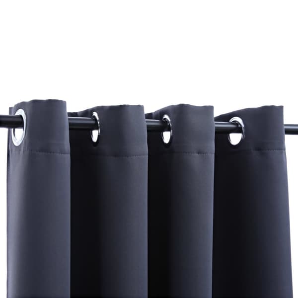 vidaXL mørklægningsgardin med metalringe 290 x 245 cm antracitgrå -  Gardiner
