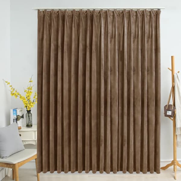 vidaXL Pimennysverho koukuilla sametti beige 290x245 cm -  Verhot