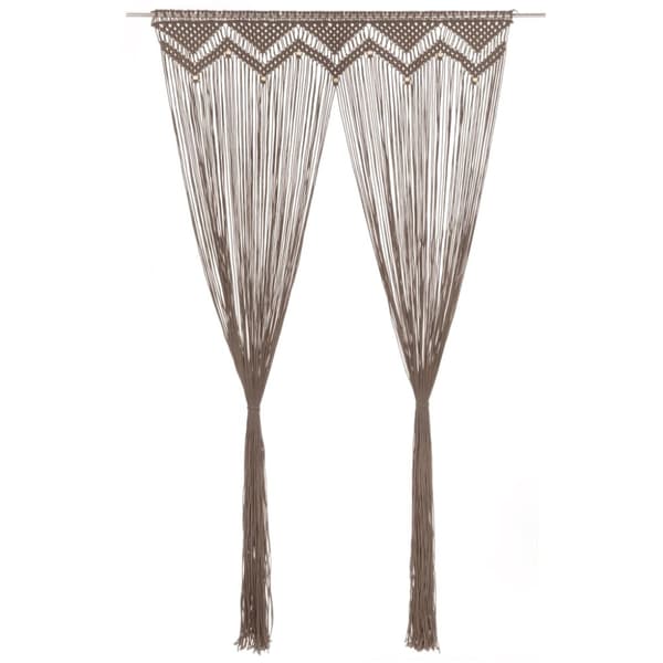 vidaXL Macrame verho harmaanruskea 140x240 cm puuvilla -  Verhot