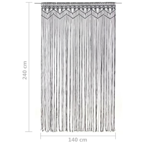 vidaXL Macrame verho antrasiitti 140x240 cm puuvilla -  Verhot