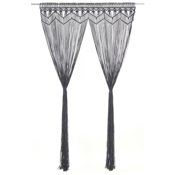 vidaXL Macrame verho antrasiitti 140x240 cm puuvilla -  Verhot