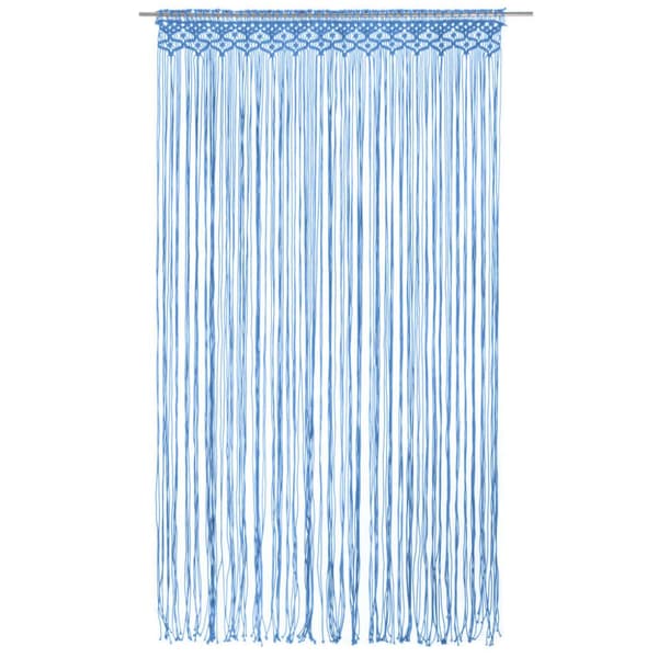 vidaXL Gardin makramé blå 140x240 cm bomull -  Gardiner & draperier