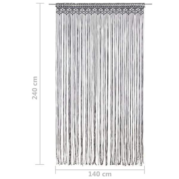 vidaXL Macrame verho antrasiitti 140x240 cm puuvilla -  Verhot