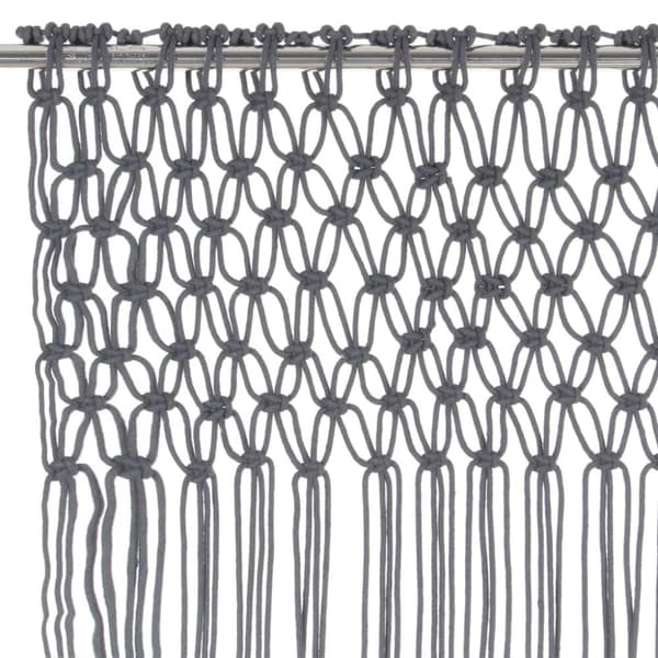 vidaXL Gardin makramé antracit 140x240 cm bomull -  Gardiner & draperier