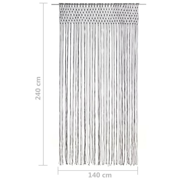 vidaXL Gardin makramé antracit 140x240 cm bomull - Gardiner & draperier
