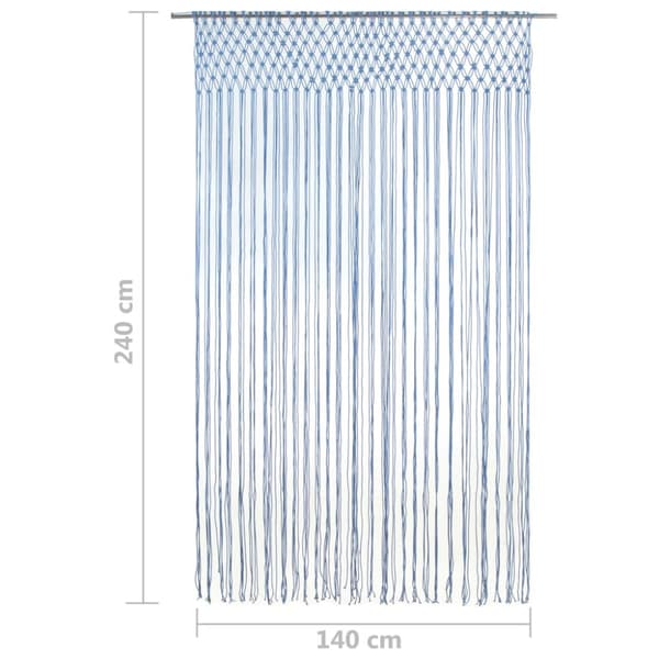 vidaXL Macrame verho sininen 140x240 cm puuvilla -  Verhot