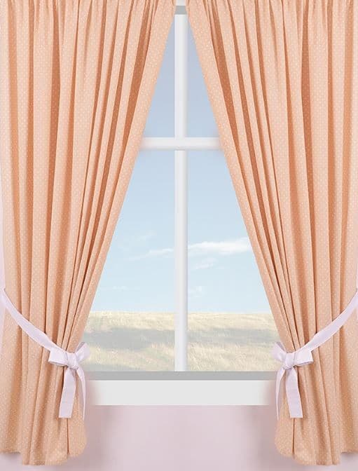 Gardin klar til seler 160x250 933E beige med hvide prikker