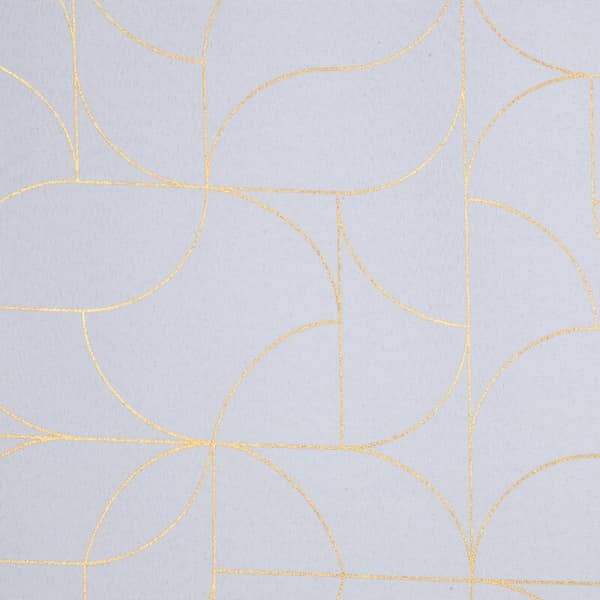 Gardin 140x250 Evi hvidguld med et skinnende geometrisk print klar på Eurofirany øjer