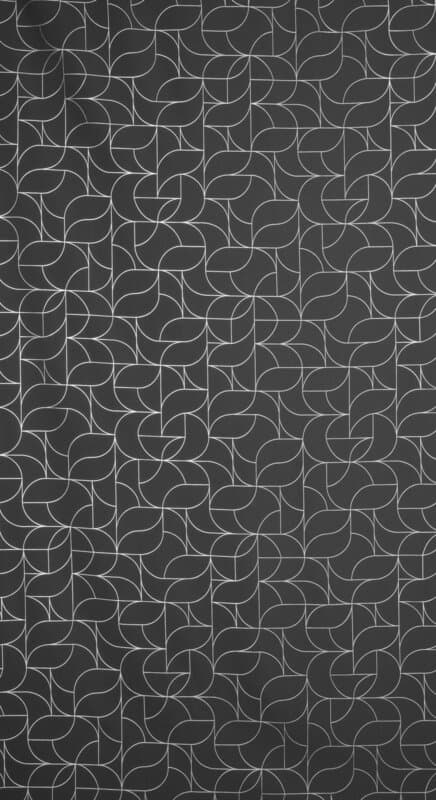 Gardin 140x250 Evi sort og sølv med et skinnende geometrisk print, klar med Eurofirany-øjer