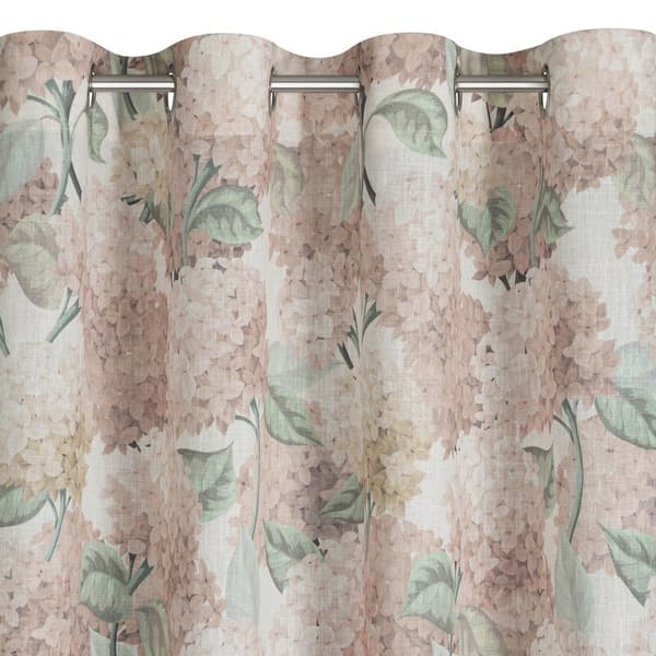 Gardin 140x250 Demi naturlige beige blomster klar med Z10 øjer Eurofirany