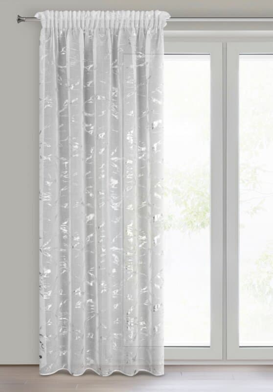 Færdiglavet gardin Alina 140x270 hvid sølv på Eurofirany tape