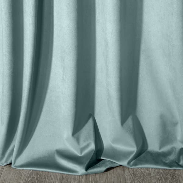 Valmis verho silmukoilla 140x250, tummansininen sametti Rosa
