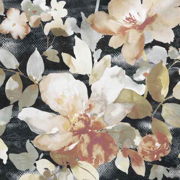 Gardin 140x250 Betty grafit beige blomster fløjl klar med øjer Eurofirany