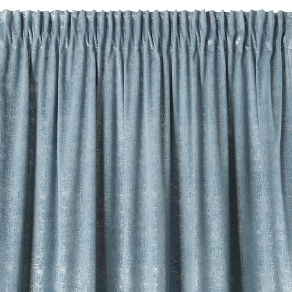 Gardin 140x270 Cypern blå sølv fløjl klar på tape